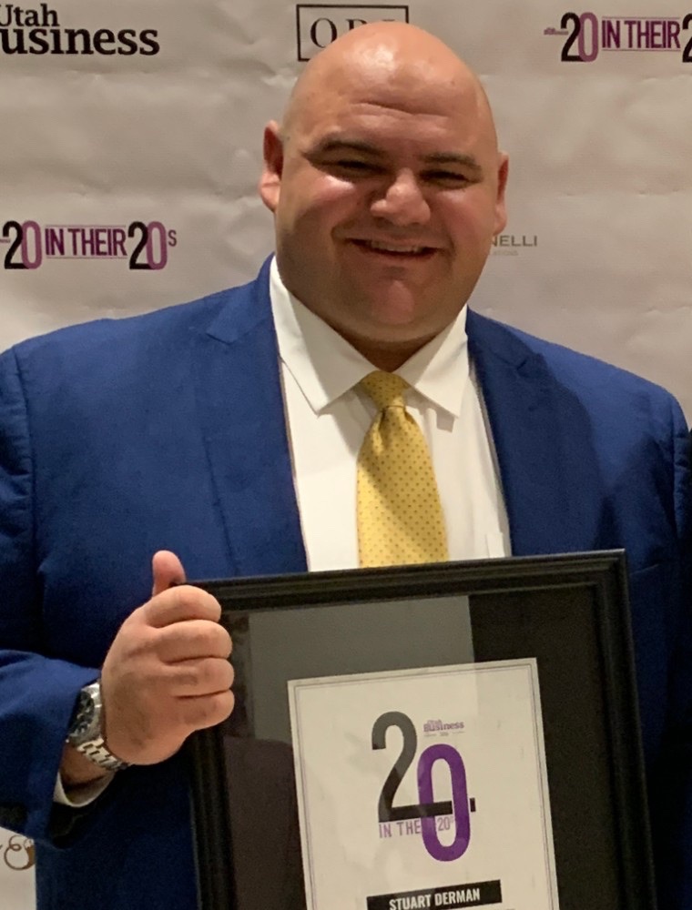Stuart with his 20 in Their 20s award